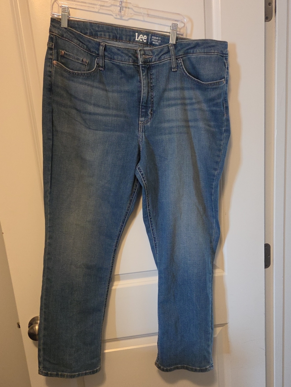 Lee Mid Blue Straight-Leg Denim Jeans